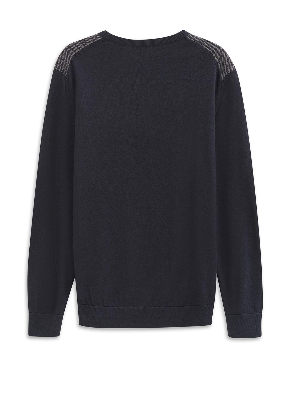 Bugatti Textured Knit Sweater, Navy & Grey Multi