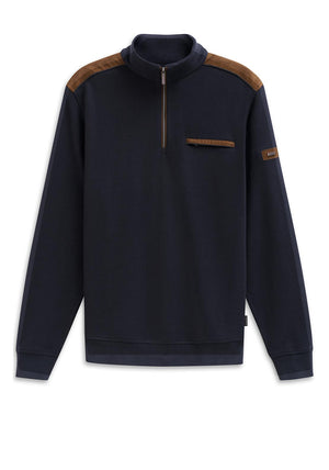 Bugatti Quarter Zip Sweatshirt, Navy