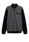 Bugatti Contrast Sleeve Half Zip Sweatshirt, Navy Multi