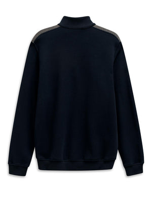 Bugatti Contrast Sleeve Half Zip Sweatshirt, Navy Multi