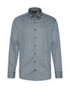 Bugatti Oxford Retro Geometric Shirt, Marine & Light Blue