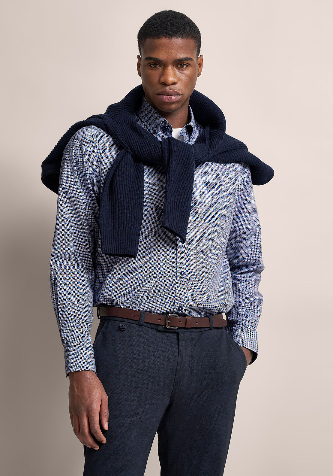 Bugatti Geo Print Shirt, Blue Multi