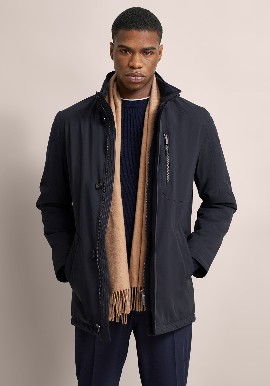 Bugatti Mid Length Coat, Navy