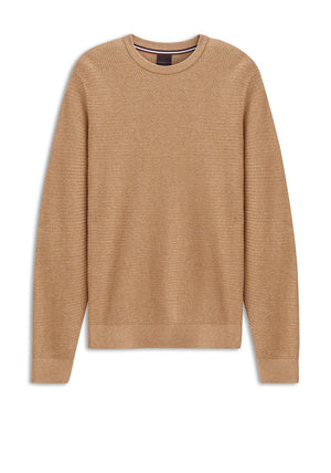 Bugatti Braided Knit Crew Neck Sweater, Beige