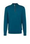 Bugatti Quarter Zip Knit Sweater, Teal