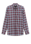 Bugatti Check Shirt, Wine & Blue