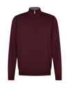 Bugatti Half Zip Sweater, Burgundy