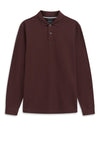 Bugatti Long Sleeve Polo Shirt, Brown