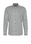 Bugatti Oxford Check Shirt, Brown & Light Blue