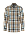 Bugatti Oxford Plaid Shirt, Brown & Light Blue