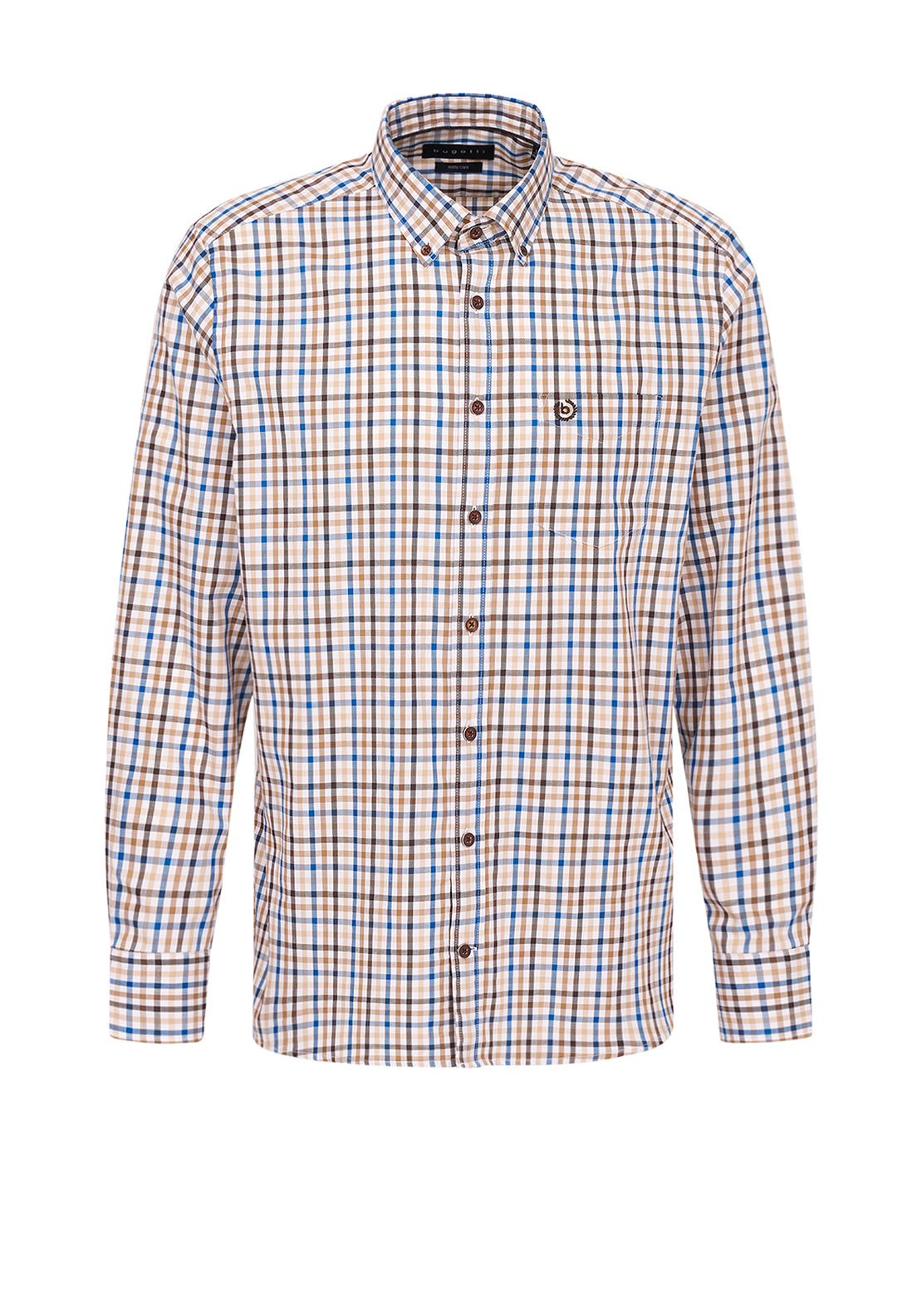 Bugatti Check Shirt, Brown Multi