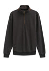Bugatti Quarter Zip Chevron Knit Sweatshirt, Taupe & Navy