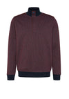 Bugatti Troyer Half Zip Sweatshirt, Burgundy