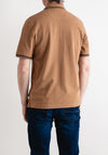 Bugatti Stripe Collar Polo Shirt, Sand
