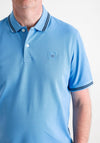Bugatti Stripe Collar Polo Shirt, Sky