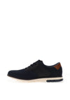 Bugatti Knit Texture Casual Laced Shoes, Dark Blue
