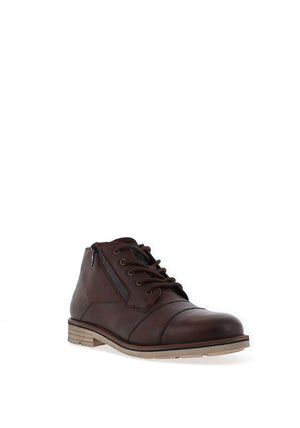 Bugatti Side Zip Chukka Boots, Dark Brown