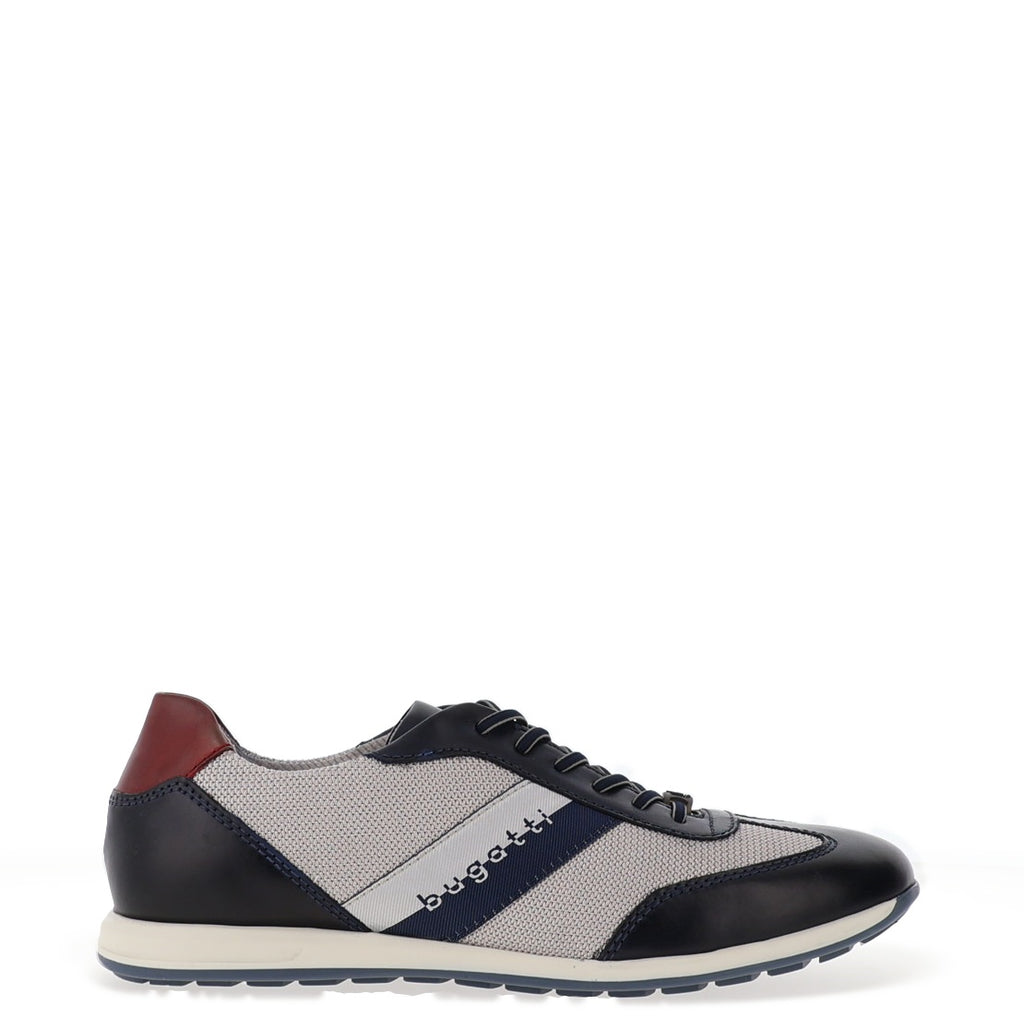 adidas gazelle silver green womens Bugatti Mixed Texture Trainers, Navy