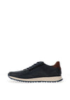 Bugatti Side Zip Elasticated Lace Trainers, Dark Blue
