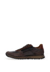 Bugatti Side Zip Trainers, Taupe & Dark Brown