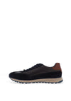 Bugatti Leather Contrast Trainers, Navy