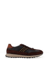 Bugatti Leather Contrast Trainers, Dark Brown