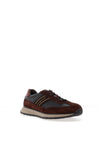 Bugatti Leather Contrast Trainers, Dark Brown