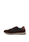 Bugatti Leather Contrast Trainers, Dark Brown