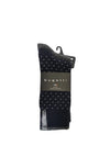 Bugatti 2 Pack Pin Dot Socks, Navy & Grey