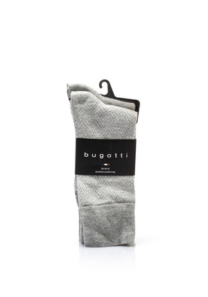 Bugatti 2 Pack Sensitive Comfort Top Chevron Socks, Grey