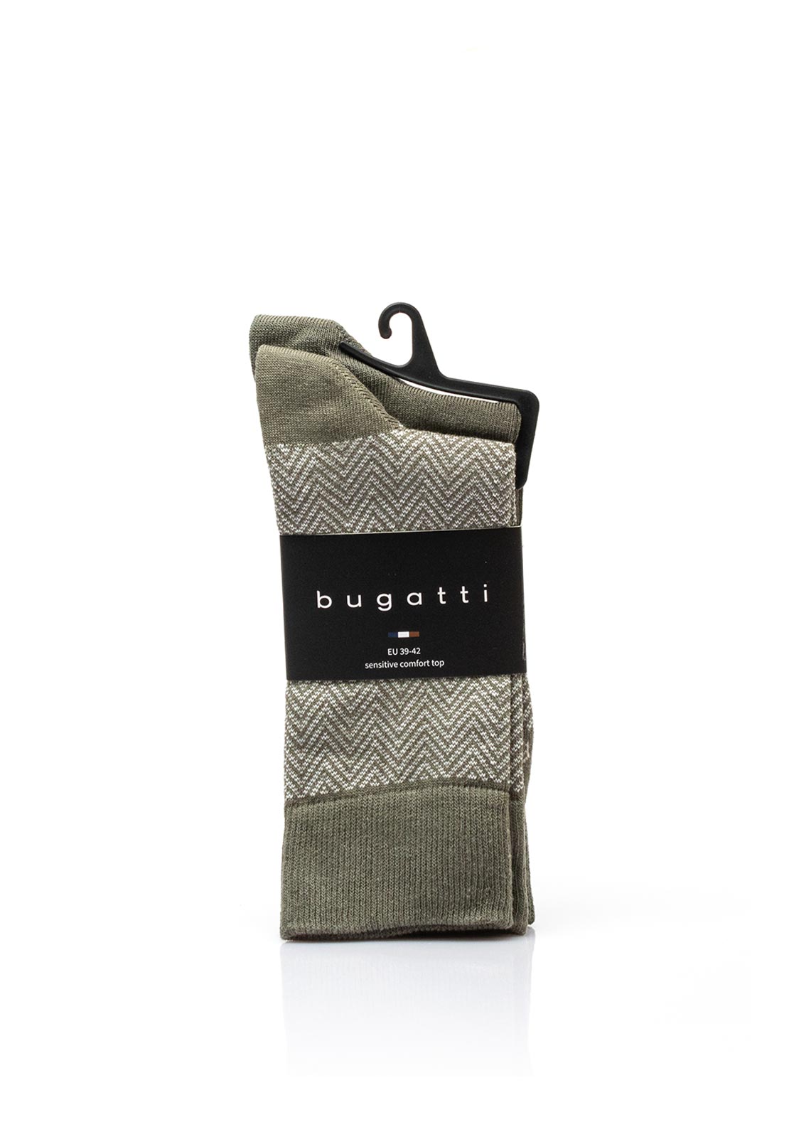 Bugatti 2 Pack Sensitive Comfort Top Chevron Socks, Green