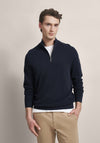 Bugatti Troyer Birdeye Knit Quarter Zip Sweater, Marine