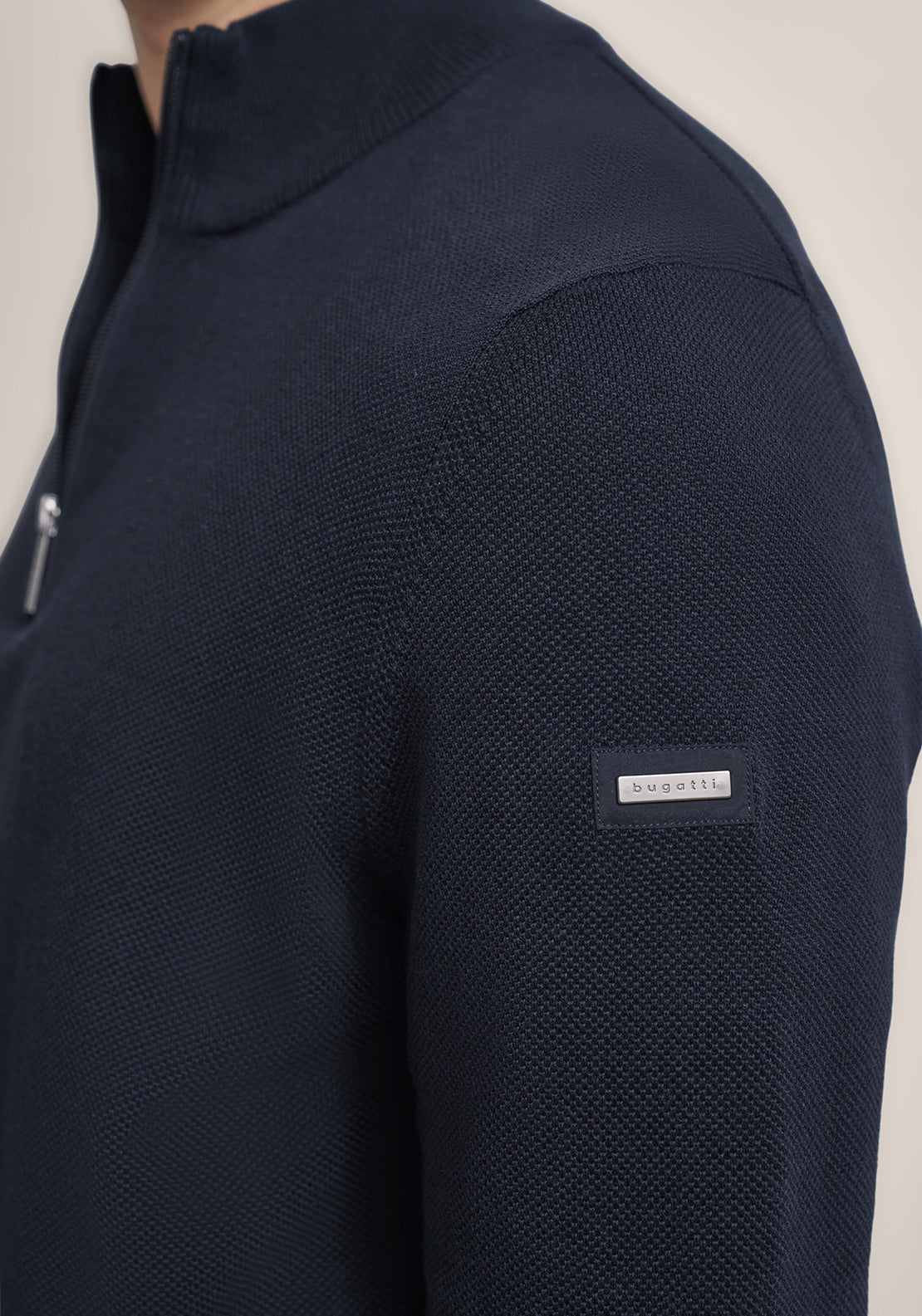 Bugatti Troyer Birdeye Knit Quarter Zip Sweater, Marine