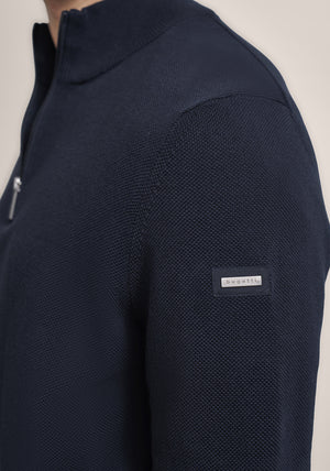 Bugatti Troyer Birdeye Knit Quarter Zip Sweater, Marine