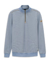 Bugatti Texture Knit Quarter Zip Sweatshirt, Light Blue