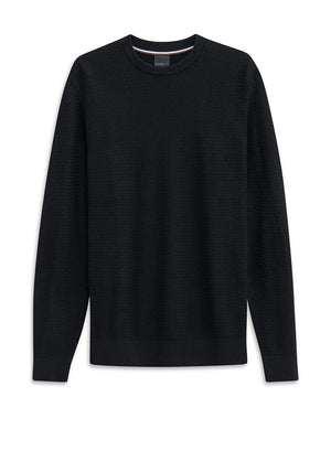 Bugatti Braided Knit Crew Neck Sweater, Navy
