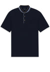 Bugatti Grandad Collar Polo Shirt, Navy