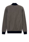 Bugatti Full Zip Jacquard Pattern Sweatshirt, Navy & Beige