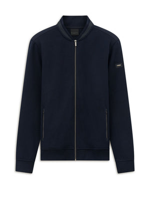 Bugatti Herringbone Knitted Bomber Jacket, Navy