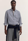 Bugatti Stripe Shirt, Navy & White