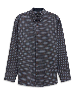 Bugatti Diamond Geo Print Shirt, Navy