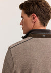 Bugatti Textured Cotton Half Zip Sweatshirt, Brown