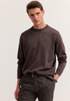 Bugatti Crew Neck Fine Knit Sweater, Brown