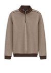 Bugatti Pattern Half Zip Sweatshirt, Brown