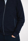 Bugatti Full Zip Birdeye Knit Sweatshirt, Navy