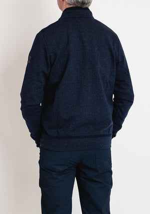 Bugatti Full Zip Birdeye Knit Sweatshirt, Navy