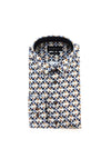 Bugatti Rustic Diamond Print Shirt, Brown Multi
