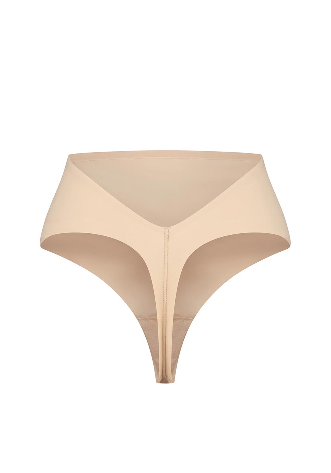 Bye Bra Low Back Mid Waist Thong, Beige