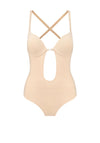 Bye Bra Low Back Sensual Bodysuit, Beige