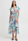 B.Young Jaquelyn Floral Chiffon Maxi  Dress, Clearwater